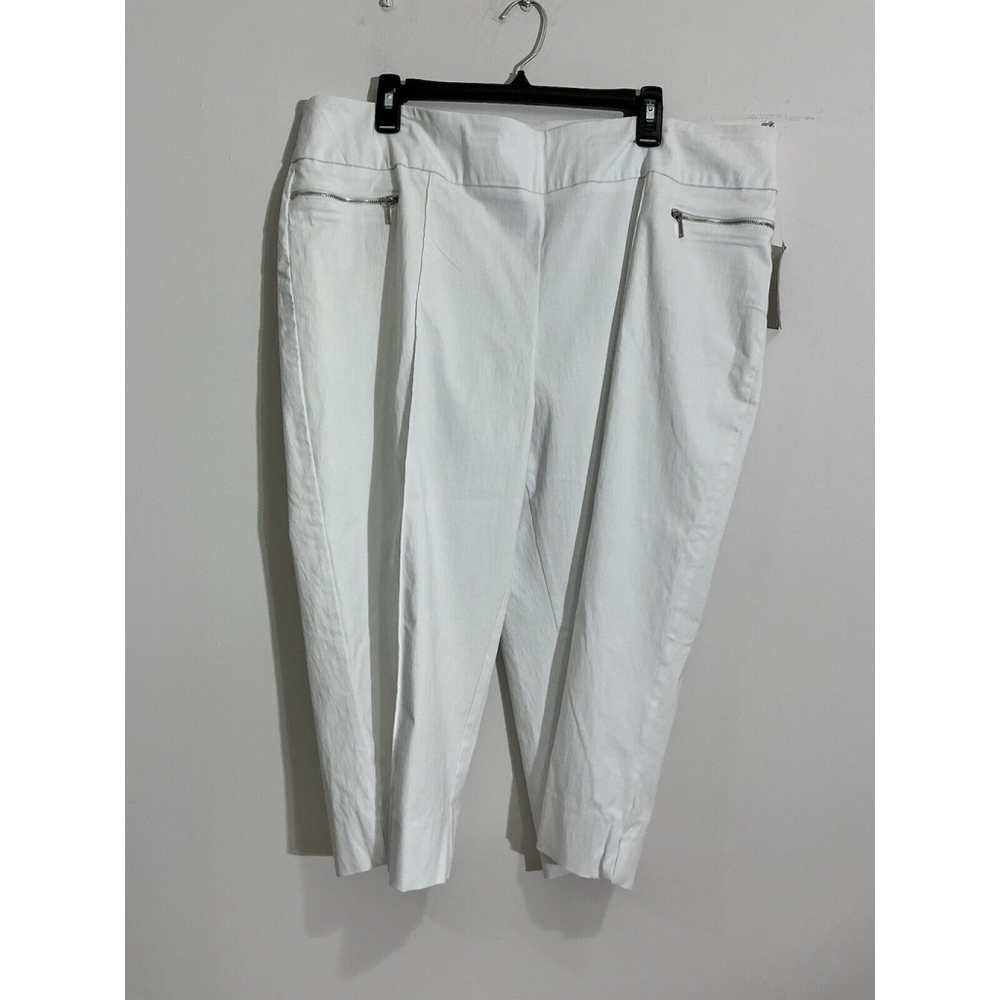 Womans Covington Essentials Crop Pants Pull On Zipper Accent 20 W NWT
